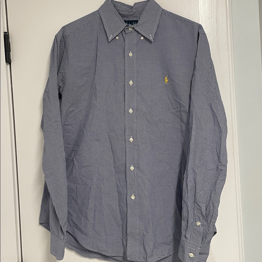 Ralph Lauren Navy Checkered Classic Fit Shirt